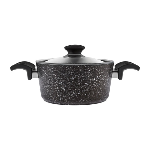 Batterie de cuisine Karaca Defne Biogranit taille moyenne, 4 pièces, noir