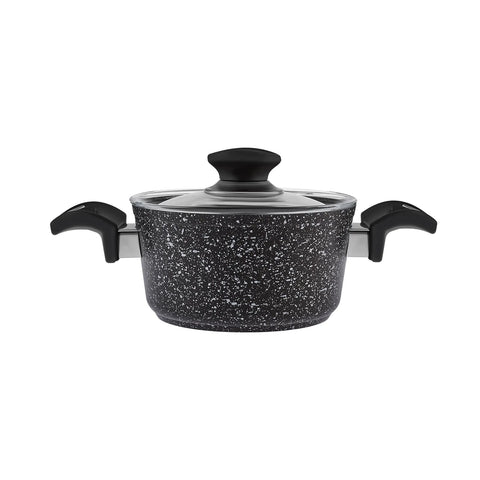 Batterie de cuisine Karaca Defne Biogranit taille moyenne, 4 pièces, noir