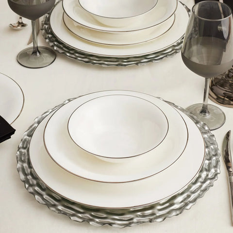 Service de table Karaca Fine Pearl Diana pour 6 personnes, 24 pièces, platine