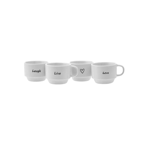 Coffret de 4 tasses à café Karaca Lovely Laugh