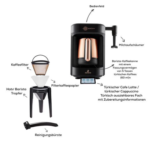 Machine à café turc parlante Karaca Hatır Barista Pro, couleur bronze