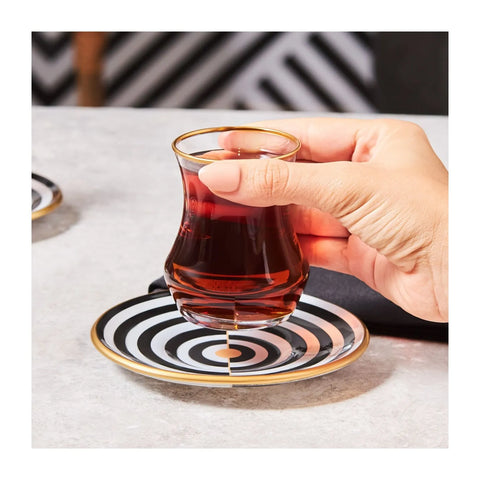 KARACA ENJOY 6 KİŞİLİK ÇAY SETİ, SİYAH