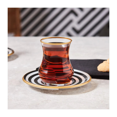 KARACA ENJOY 6 KİŞİLİK ÇAY SETİ, SİYAH