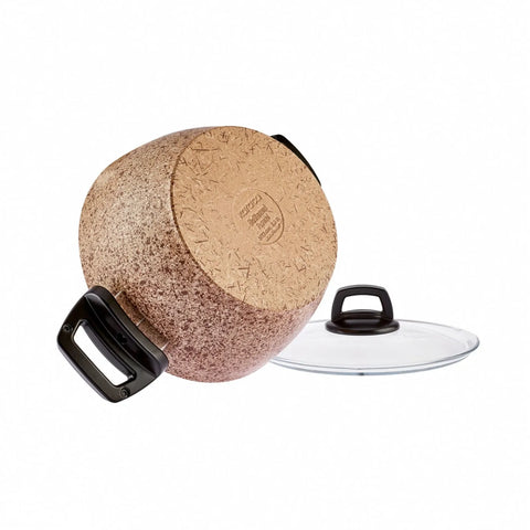 Batterie de cuisine Karaca Biogranit, 9 pièces, effet bois/pierre