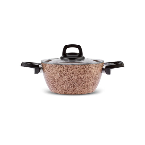 Batterie de cuisine Karaca Biogranit, 9 pièces, effet bois/pierre