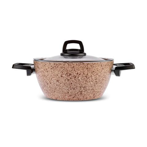 Batterie de cuisine Karaca Biogranit, 9 pièces, effet bois/pierre