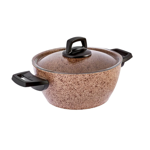 Batterie de cuisine Karaca Biogranit, 9 pièces, effet bois/pierre