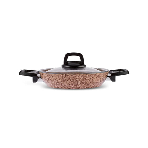 Batterie de cuisine Karaca Biogranit, 9 pièces, effet bois/pierre