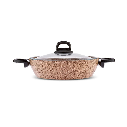 Batterie de cuisine Karaca Biogranit, 9 pièces, effet bois/pierre