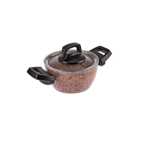 Batterie de cuisine Karaca Biogranit taille mini bois/pierre, 5 pièces