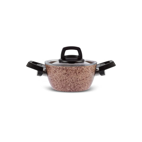 Batterie de cuisine Karaca Biogranit taille mini bois/pierre, 5 pièces