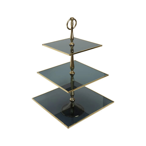 Présentoir à gâteaux Karaca Home Line Decorative, 3 couches, or, 25 cm