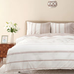 Parure de lit Karaca Home Vetro avec housse de couette pour lit double en fil teint, beige