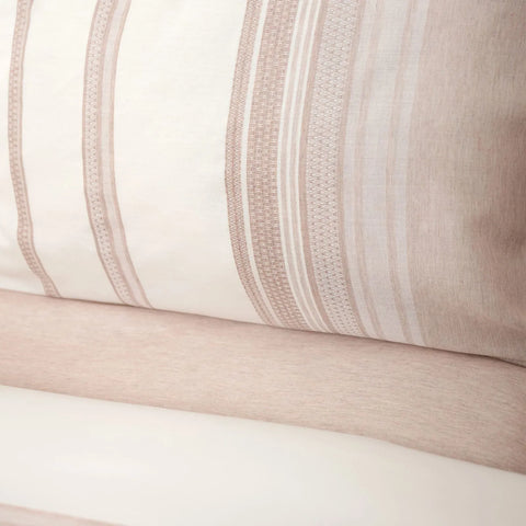 Parure de lit Karaca Home Vetro avec housse de couette pour lit double en fil teint, beige