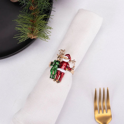 Ronds de serviette Karaca Home cerf et Père Noël, 2 pièces