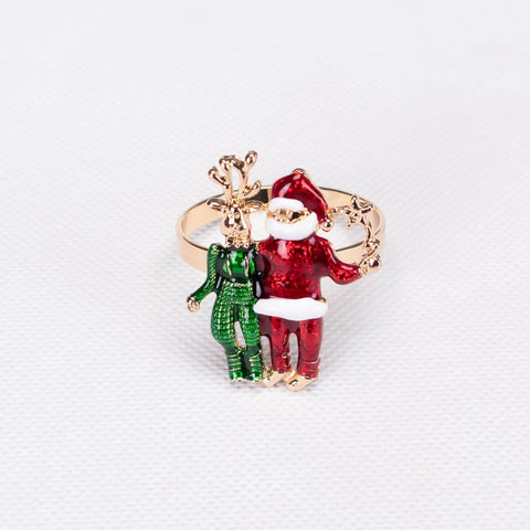Ronds de serviette Karaca Home cerf et Père Noël, 2 pièces