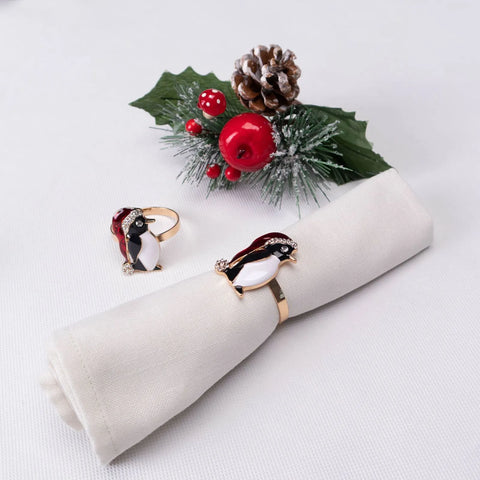 Rond de serviette Karaca Home Pingouin 2 pièces