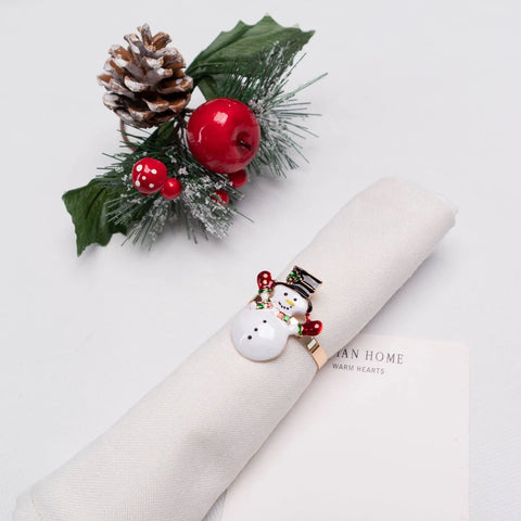 Rond de serviette Karaca Home Bonhomme de neige 2 pièces