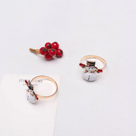 Rond de serviette Karaca Home Bonhomme de neige 2 pièces