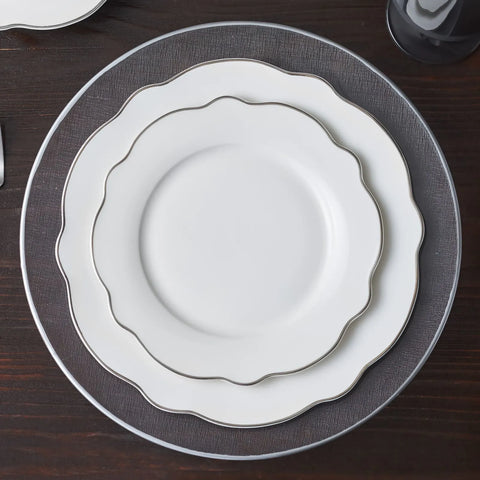 Service de table Karaca Daisy Forme de vague en platine  pour 6 personnes, 24 pièces