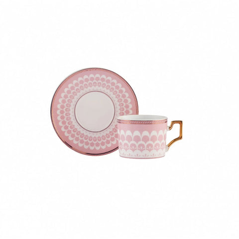 Coffret de tasses à café, Karaca Jolly pour 6 personnes, rose