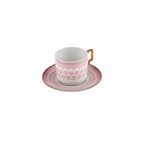 Coffret de tasses à café, Karaca Jolly pour 6 personnes, rose