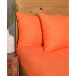 Ensemble de draps-housses Sarah Anderson Mitsy pour lit 2 personnes, 100% coton, orange