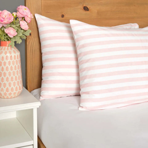 Ensemble de draps-housses ​Sarah Anderson Strawberry en tissu peigné single, 100% coton, élastique, blanc