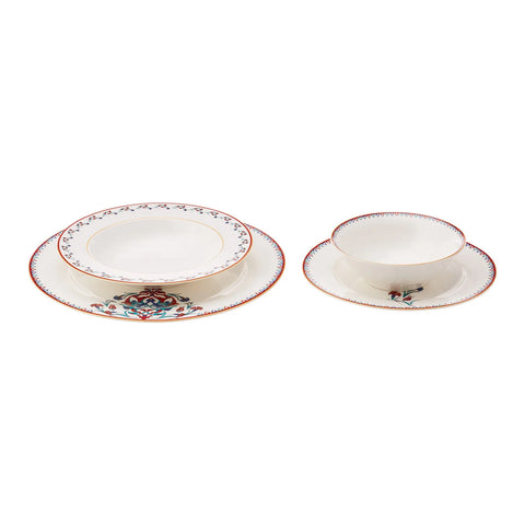 Service de table en porcelaine Karaca Nakkas pour 6 personnes, 24 pièces