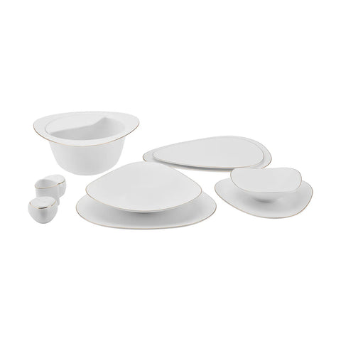 Karaca Red Carpet Collection Service de table Fine Pearl Extra Tristan pour 12 personnes, 62 pièces