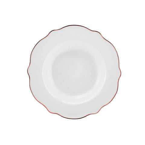 Service de table en porcelain Karaca Rose Wave Shape pour 6 personnes, 27 pièces
