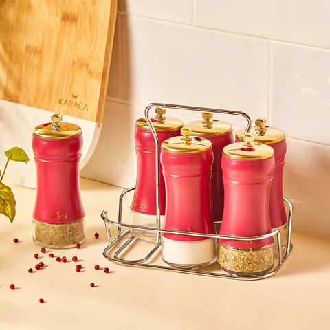 Pots à épices Karaca Gold Berry, 7 pièces