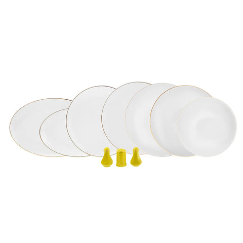 Service de table Karaca Noble en porcelaine pour 12 personnes, 58 pièces, jaune