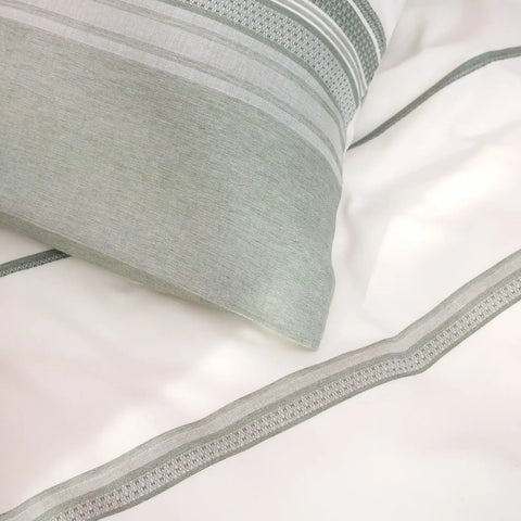 Parure de lit Karaca Home Vetro teintée en fil, double, kaki