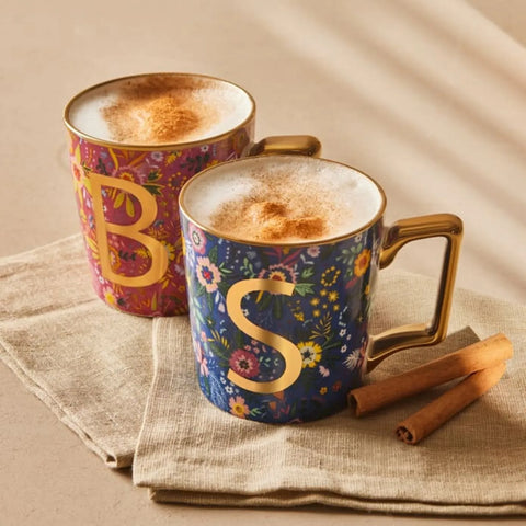 Mug Karaca avec fleurs et lettre B, 350 ml