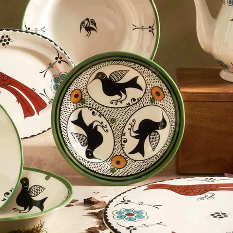Assiette à dessert Karaca gamme Paye Selcuklu oiseau, 21 cm