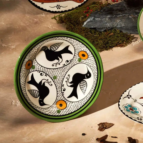 Assiette à dessert Karaca gamme Paye Selcuklu oiseau, 21 cm