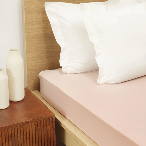 Drap-housse Karaca Home en tissu peigné pour lit double, couleur saumon