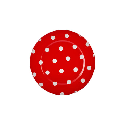 Assiette à dessert Karaca Polka Dot en porcelaine, 19 cm, rouge