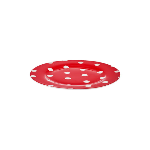 Assiette à dessert Karaca Polka Dot en porcelaine, 19 cm, rouge