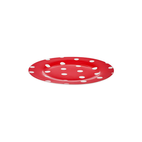Assiette à dessert Karaca Polka Dot en porcelaine, 19 cm, rouge