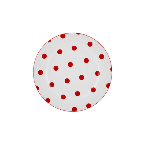 Assiette à dessert Karaca Polka Dot en porcelaine, 19 cm, blanc