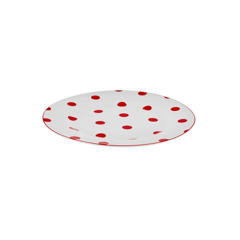 Assiette à dessert Karaca Polka Dot en porcelaine, 19 cm, blanc