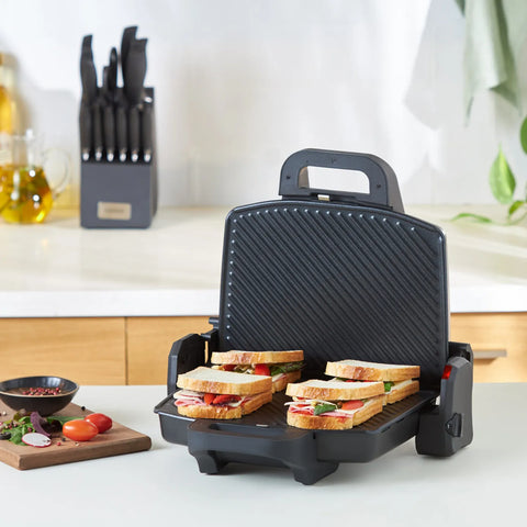 Multigril et appareil à croque-monsieur Karaca Future Essential 1 800 W, noir mat