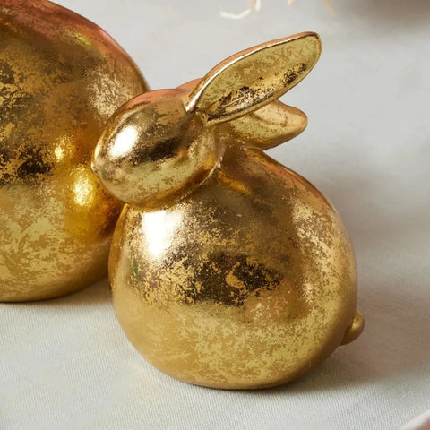 Lapin décoratif Karaca Pâques, 11 cm, doré