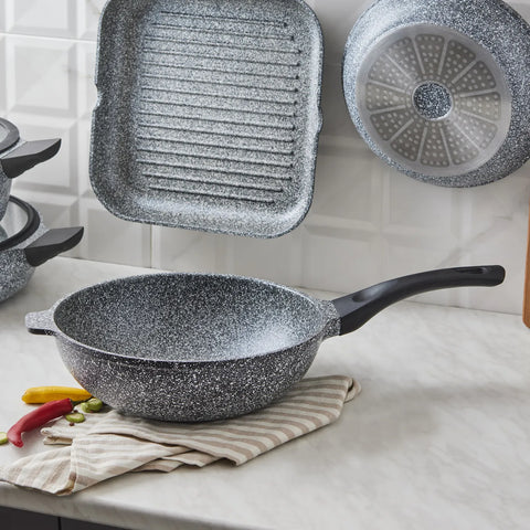 Wok Karaca Serra Biogranit, 28 cm, gris