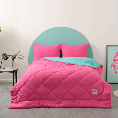 Karaca Home Smart Comfort framboise 100% microfibre Ensemble couette et drap de lit