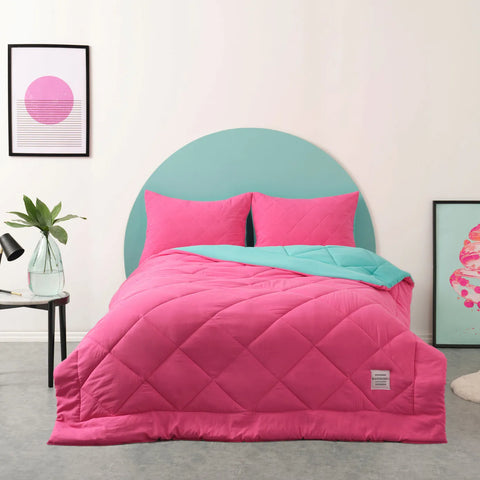 Karaca Home Smart Comfort framboise 100% microfibre Ensemble couette et drap de lit