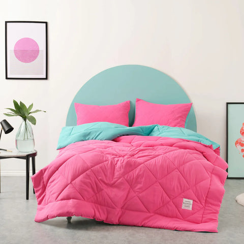 Karaca Home Smart Comfort framboise 100% microfibre Ensemble couette et drap de lit