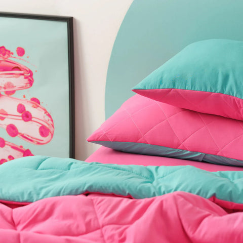Karaca Home Smart Comfort framboise 100% microfibre Ensemble couette et drap de lit